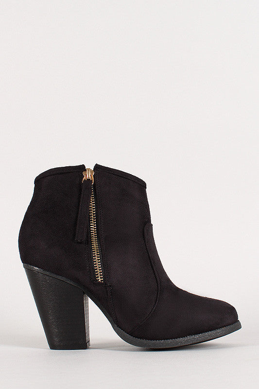 Liliana Zipper Chunky Heel Ankle Bootie