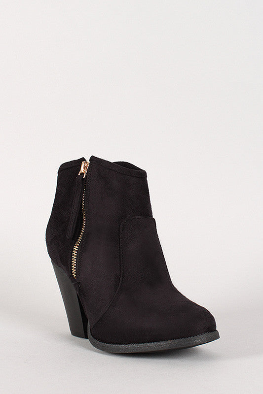 Liliana Zipper Chunky Heel Ankle Bootie