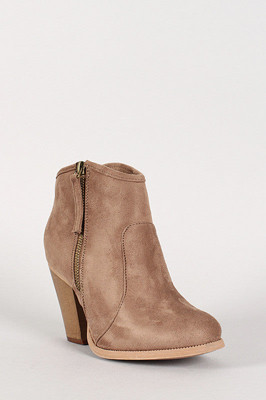 Liliana Zipper Chunky Heel Ankle Bootie