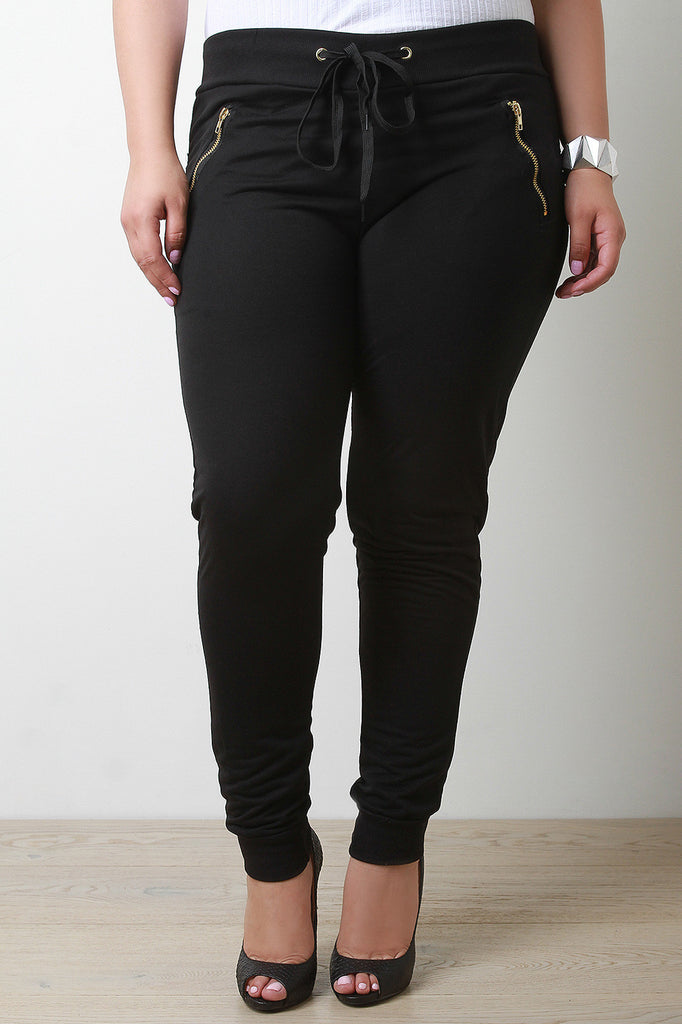 Zipper Pockets Jogger Pants