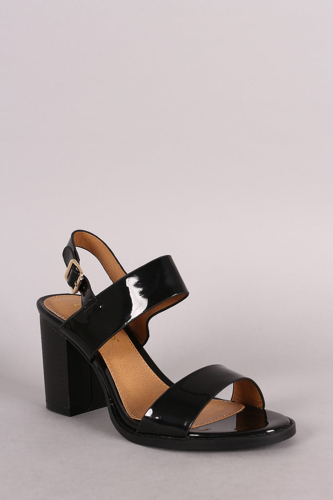 Liliana Two Band Slingback Chunky Stacked Heel