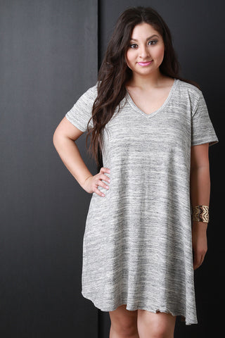 Mock Neck Cold Shoulder Keyhole Dress