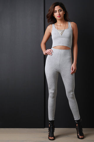 High Waist Knee Slit Leggings