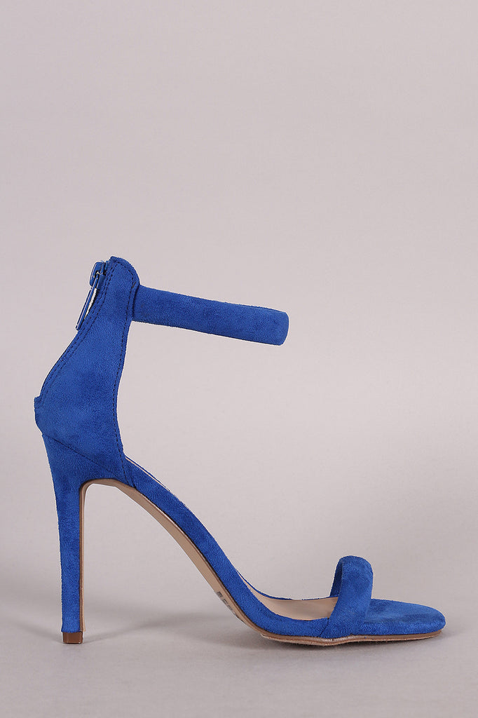 Breckelle Suede Open Toe Stiletto Heel