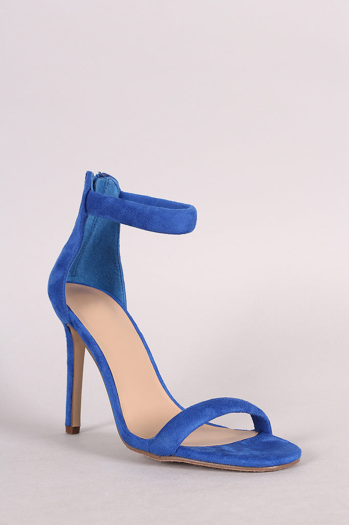 Breckelle Suede Open Toe Stiletto Heel