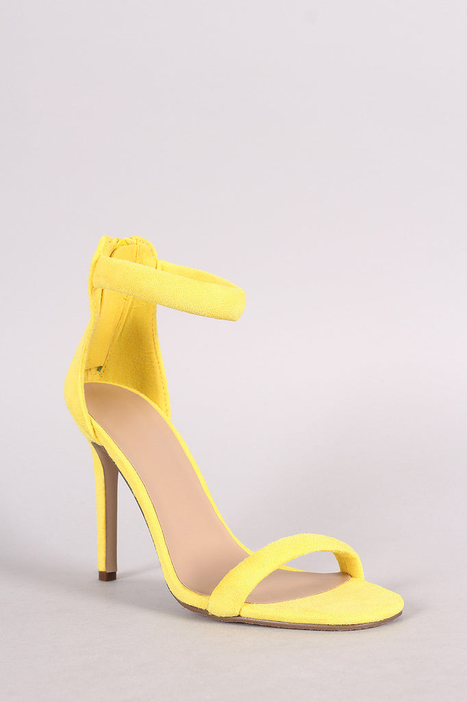 Breckelle Suede Open Toe Stiletto Heel