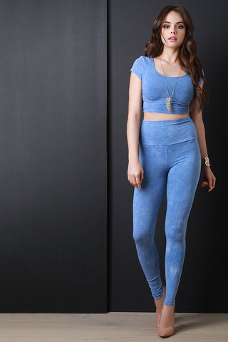 High Waist Knee Slit Leggings