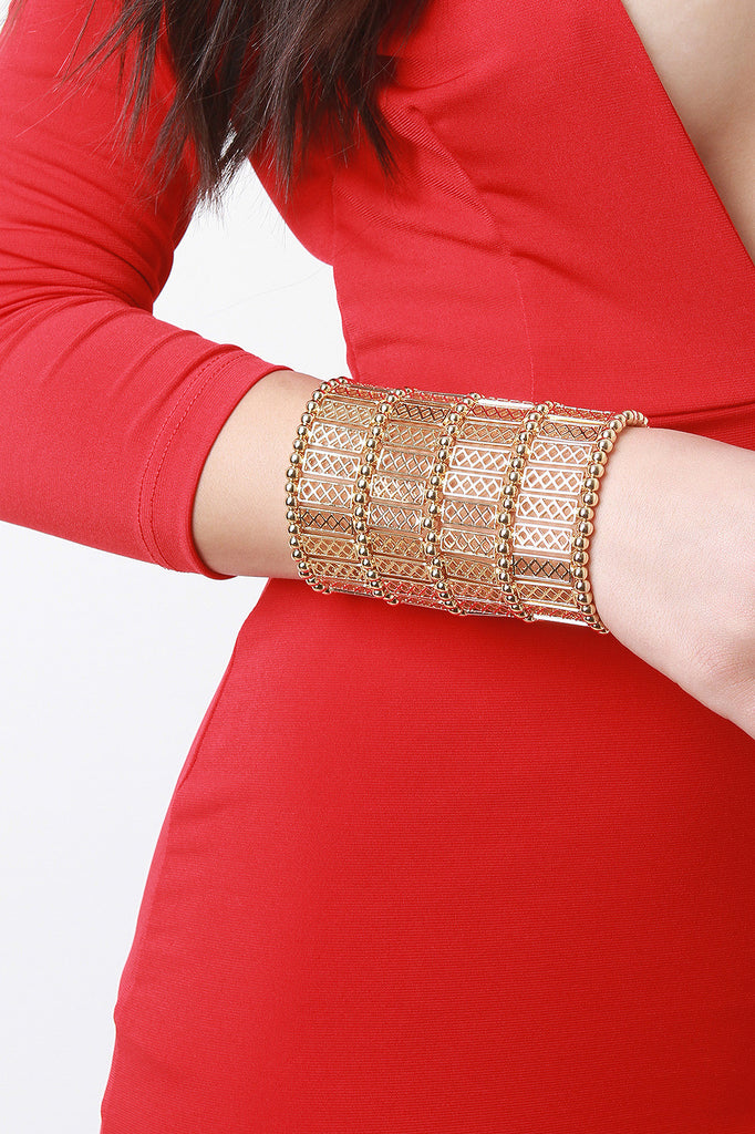 Diamond Grid Cuff Bracelet