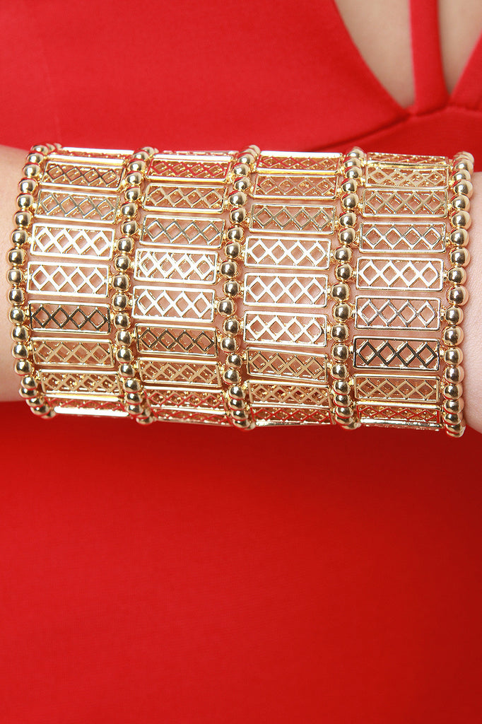 Diamond Grid Cuff Bracelet