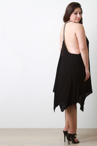 Mock Neck Cold Shoulder Keyhole Dress