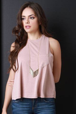 Asymmetrical Button-Up Smock Top