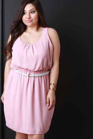 Mock Neck Cold Shoulder Keyhole Dress