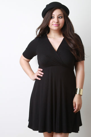 Mock Neck Cold Shoulder Keyhole Dress