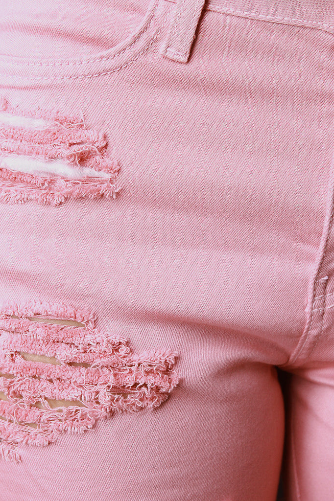 Distressed Boyfriend Denim Shorts