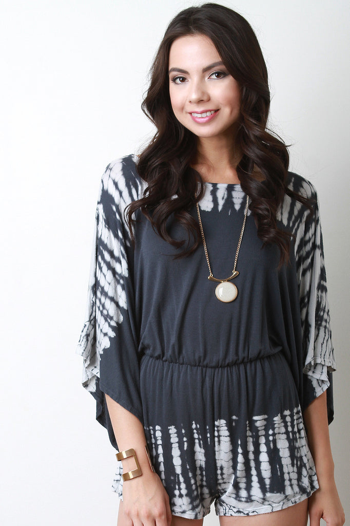 Dolman Sleeve Tie Dye Romper