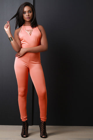 High Waist Knee Slit Leggings