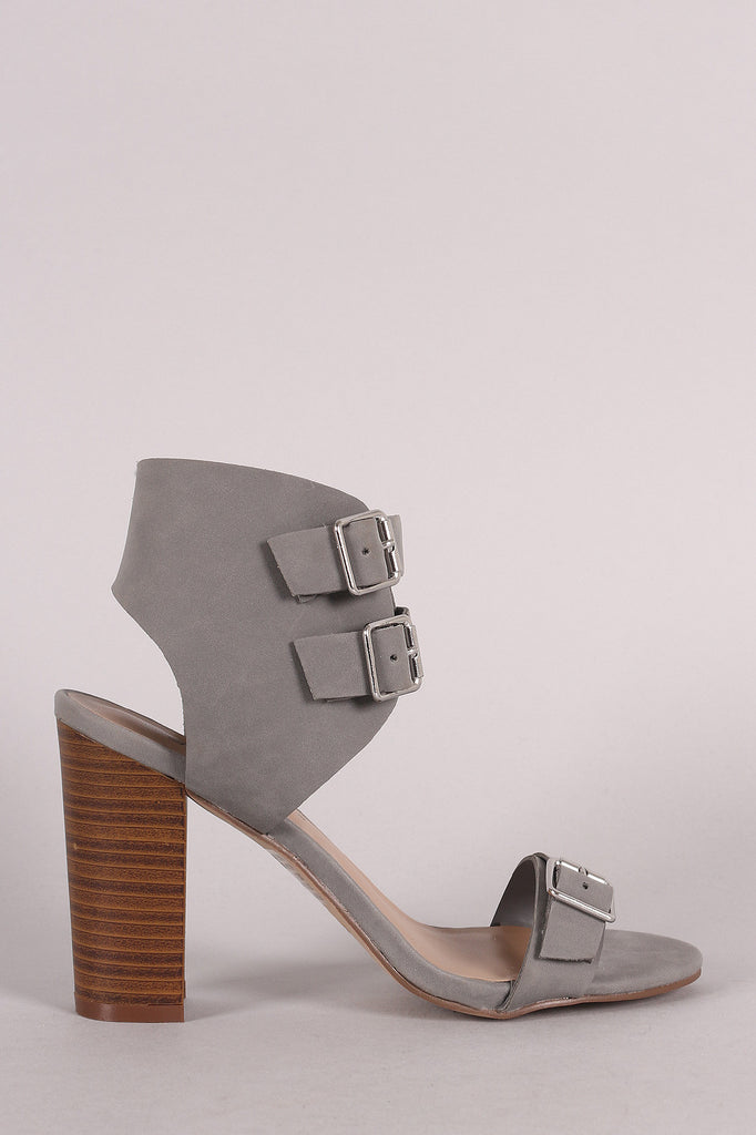 Breckelle Buckled Ankle Cuff Chunky Heel