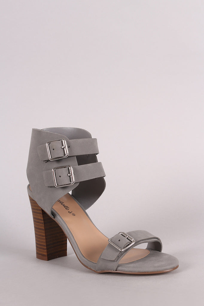 Breckelle Buckled Ankle Cuff Chunky Heel