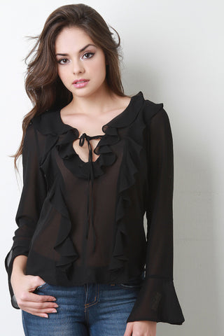 Asymmetrical Button-Up Smock Top