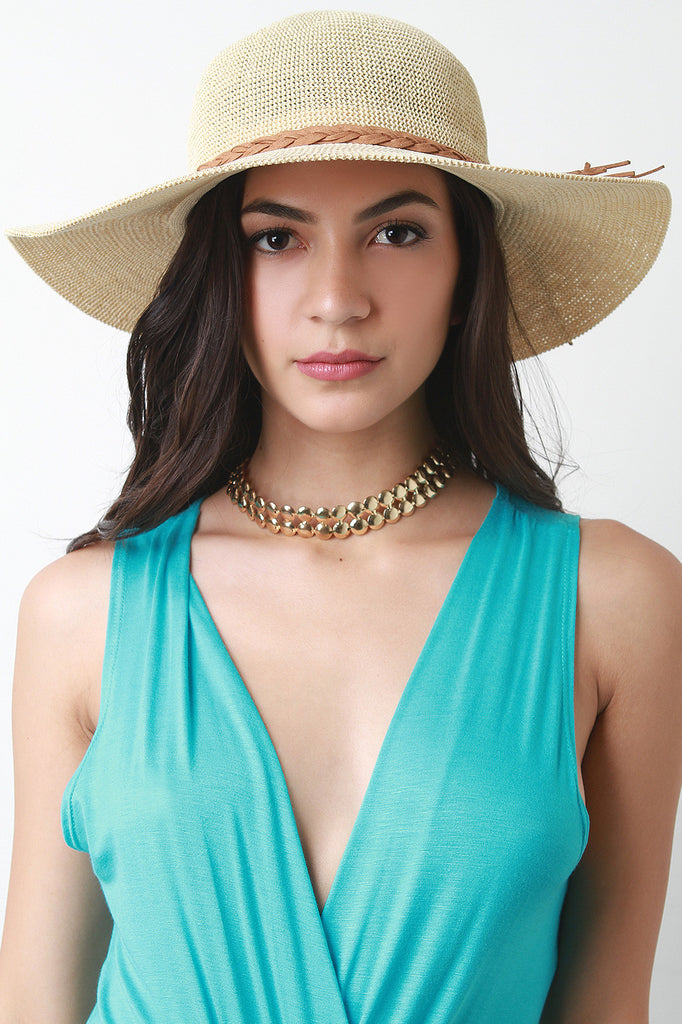 Braided Tie Straw Summer Hat