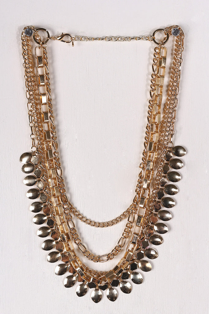 Edgy Multi Chain Statement Necklace