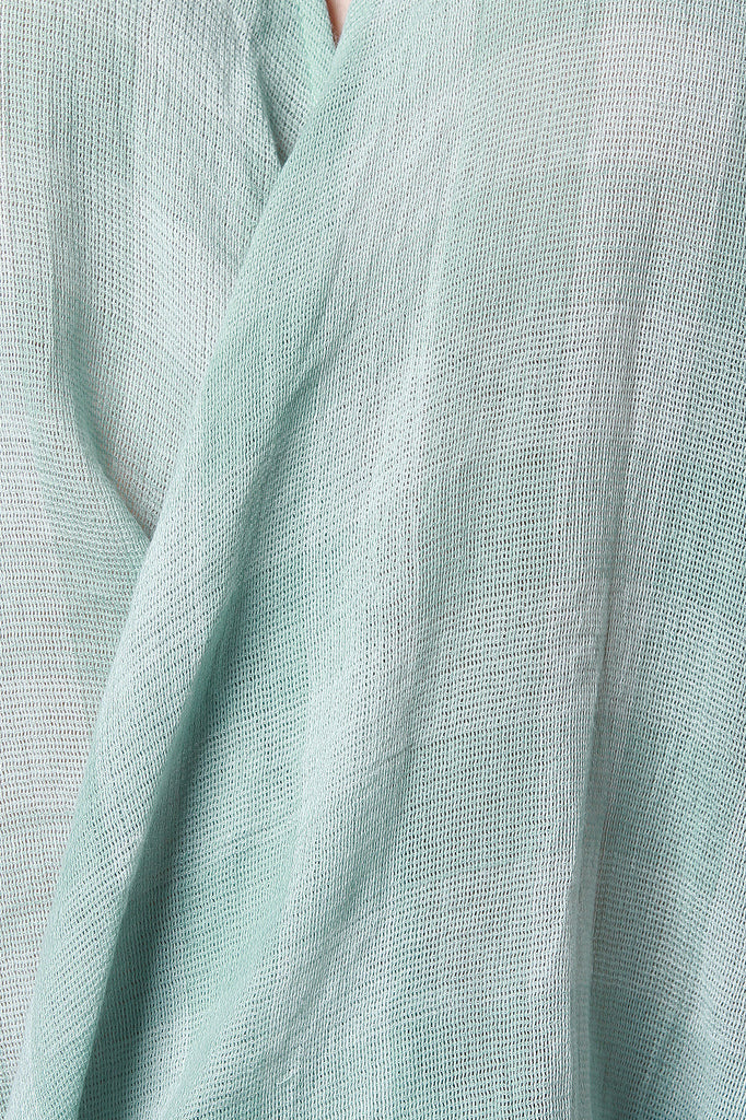 Draped Deep V Gingham Print Top