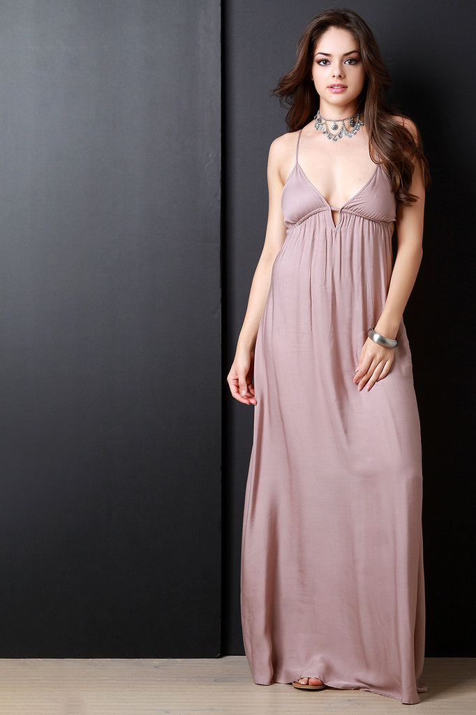 Halter Strappy Back Maxi Dress