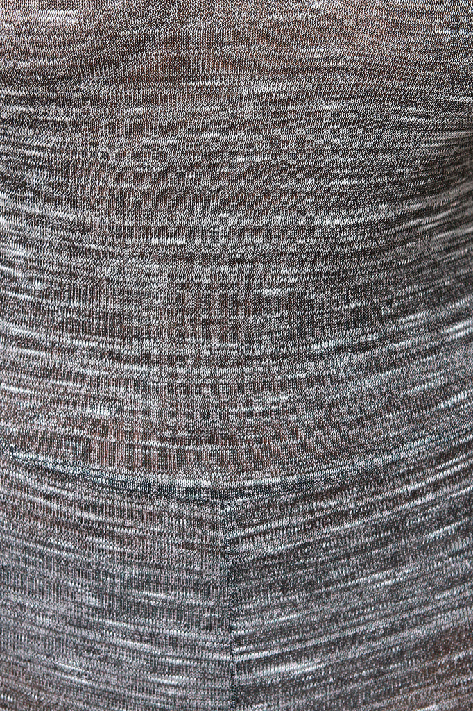 Marled Knit Bottom Mesh Panel Jumpsuit