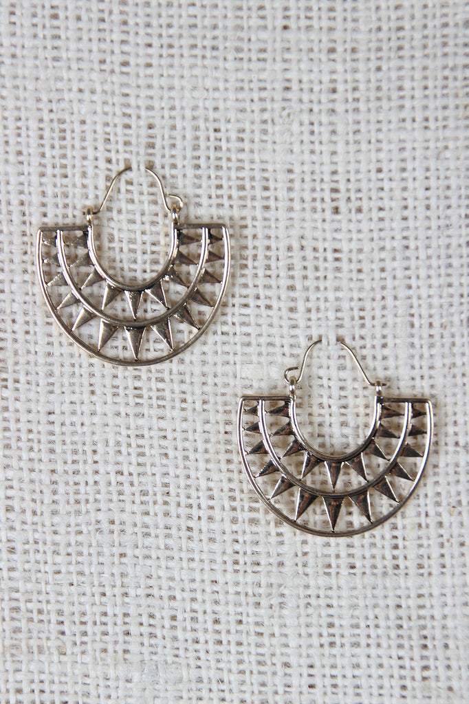 Aztec Semi Circle Dangle Earrings