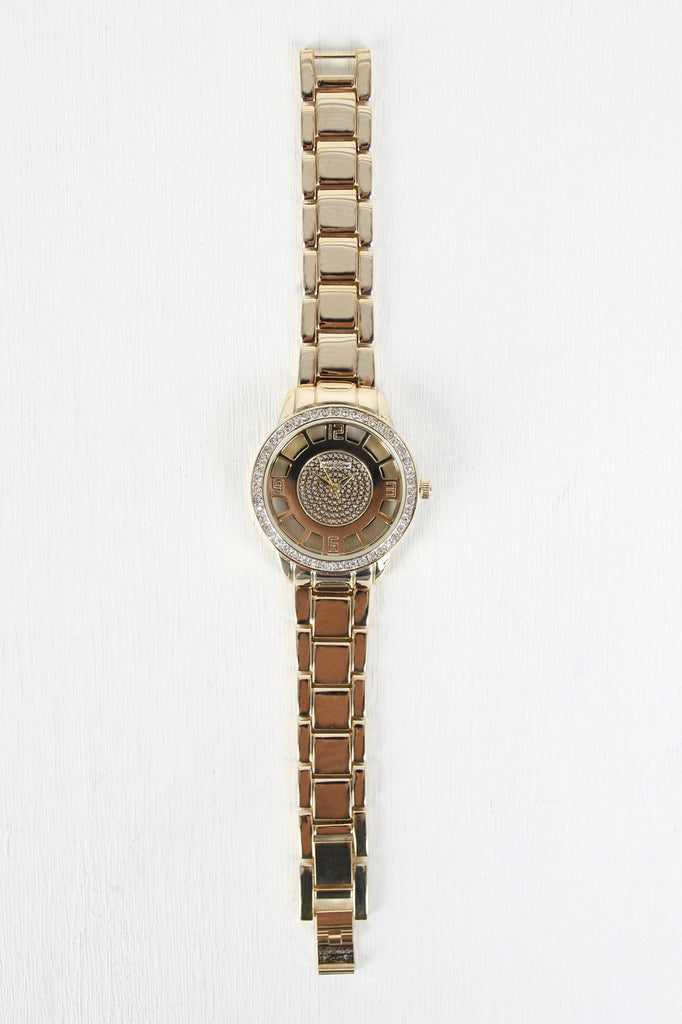 Clear Face Rhinestone Boyfriend Watch