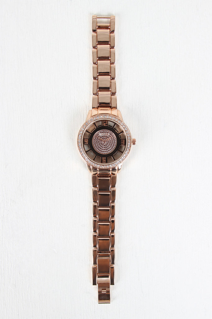 Clear Face Rhinestone Boyfriend Watch