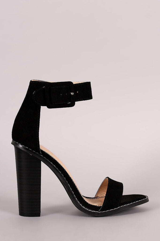 Liliana Suede Ankle Strap Chunky Heel