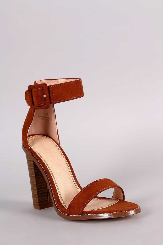 Liliana Suede Ankle Strap Chunky Heel