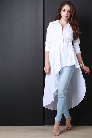 Asymmetrical Button-Up Smock Top