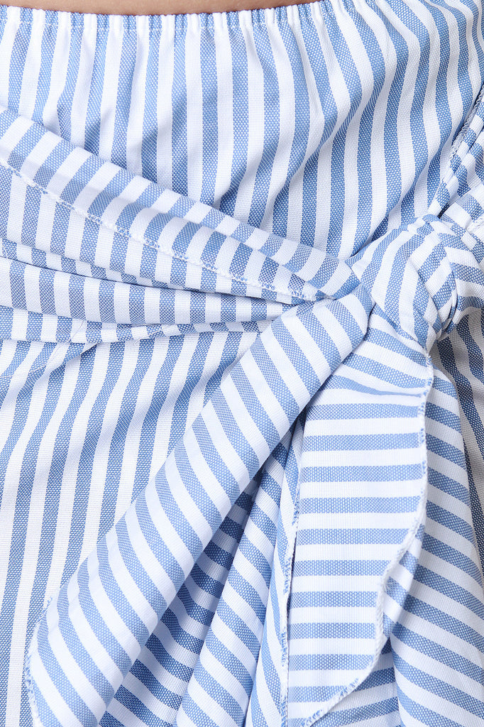 Asymmetrical Wrap Tie Ruffle Skirt