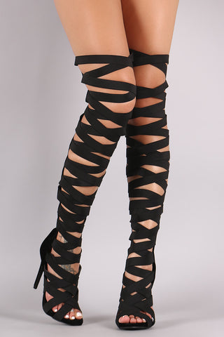 Breckelle Leopard T-Strap Platform Heel