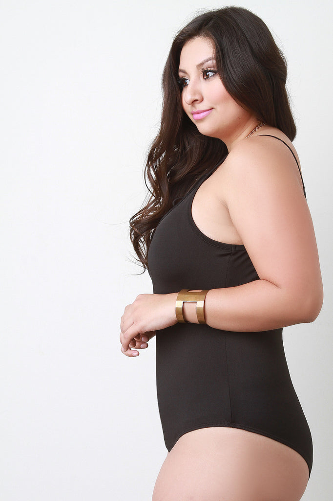 Cage Front Sleeveless Bodysuit