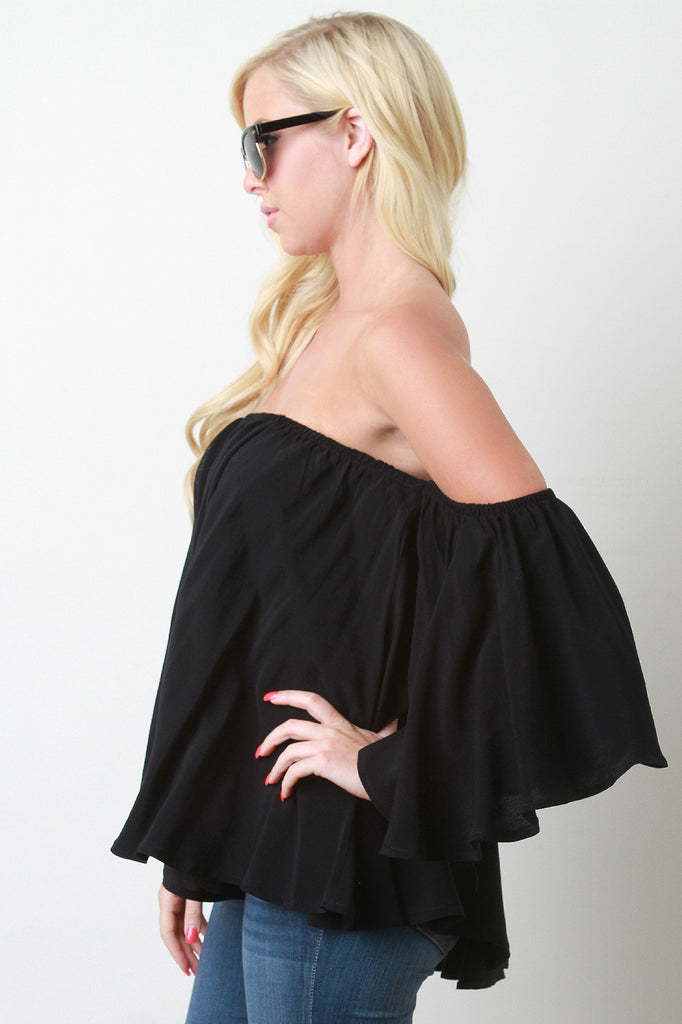 Bardot Flounce Top