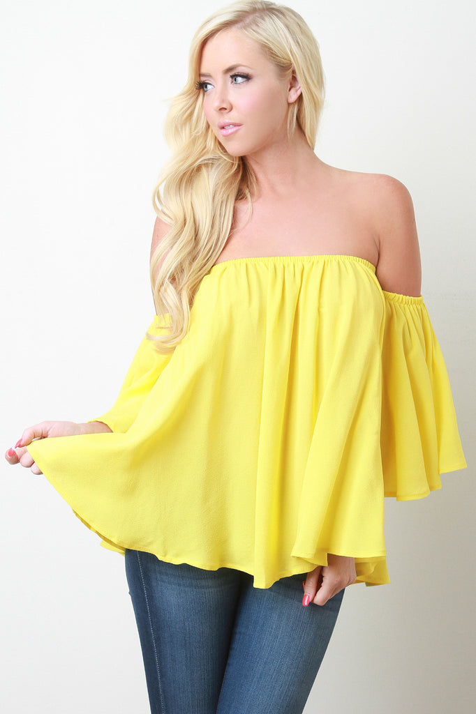 Bardot Flounce Top