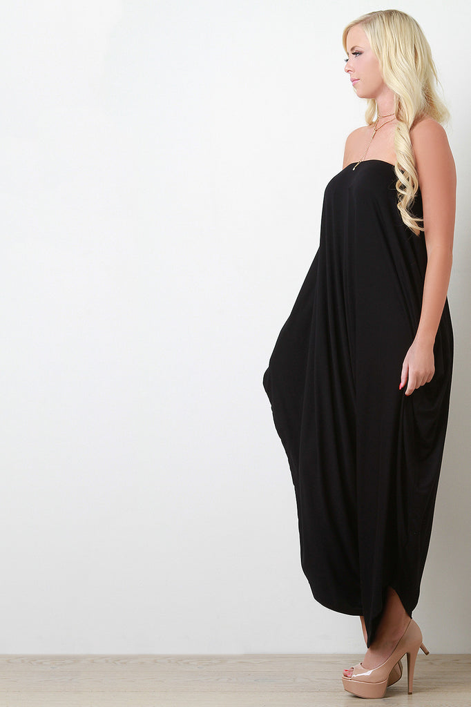 Loose Draped Jersey Tube Jumpsuit