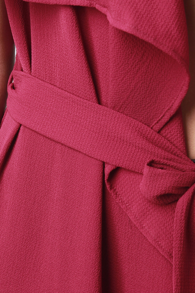 Self-Tie Longline Sleeveless Vest