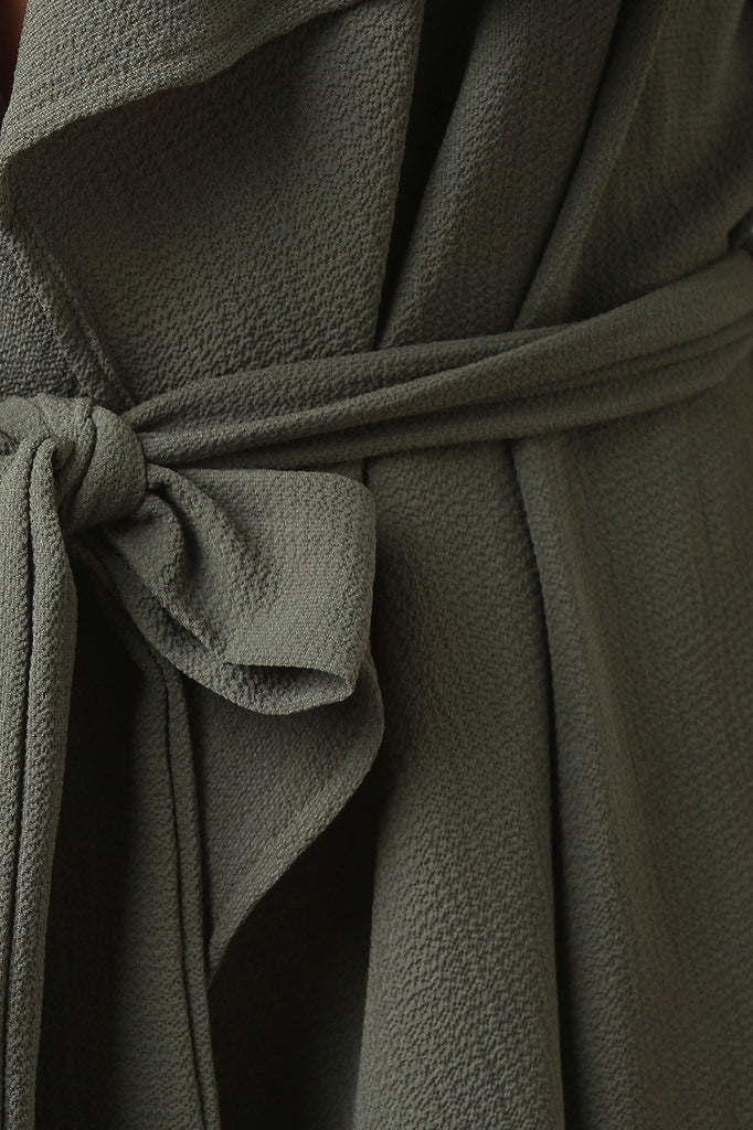 Self-Tie Longline Sleeveless Vest