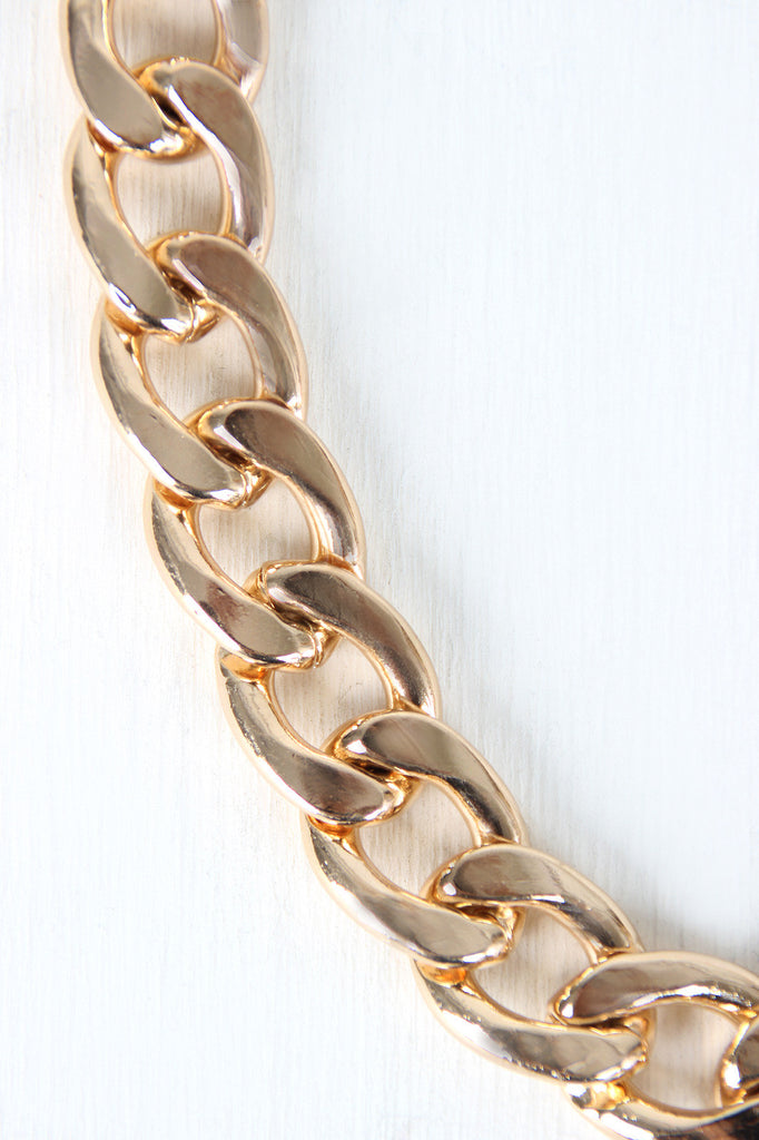 Chain Buckle Closure Choker Necklace Set