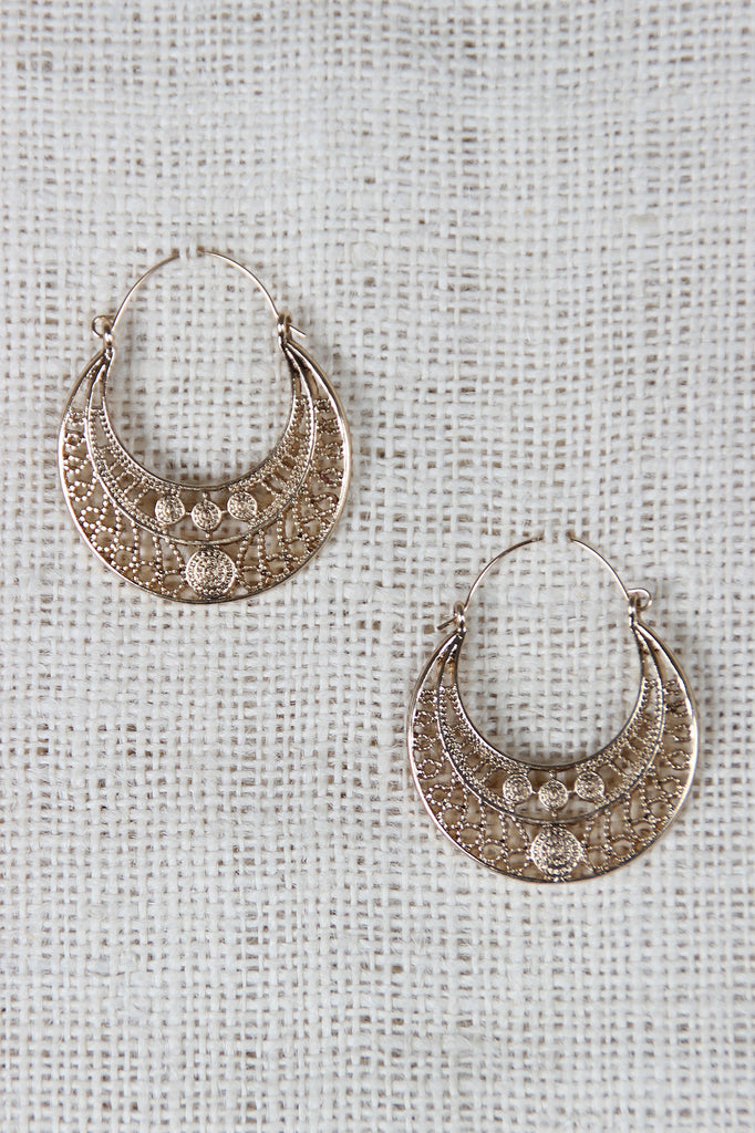 Bohemian Crescent Dangle Earrings