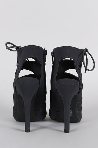 Cutout Corset Lace Up Open Toe Heel