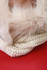 Fur Trim Solid Knit Tube Scarf