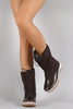 Drawstring Quilted Nylon Mid Calf Snow Boots