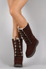 Bamboo Suede Lace Up Flat Snow Boots