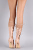 Liliana Peep Toe Corset Lace Up Stiletto Heel