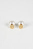 Cutout Hexagon And Pearl Double Sided Earrings